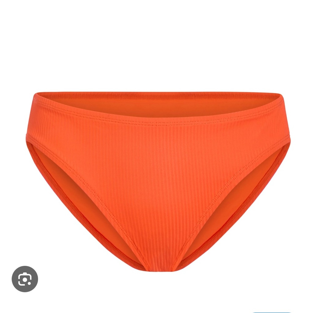 Andie Swim Classic Bikini Bottom in Eco Ribbed Vermillion